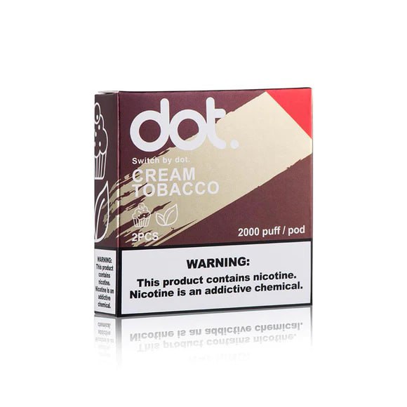 佩特里 DOTMOD DOT SWITCH 煙彈 奶油菸草 4000puff/pack 2pcs 醇厚菸草基底搭配滑順奶油,層次豐富香氣濃郁,老饕的極致享受。
