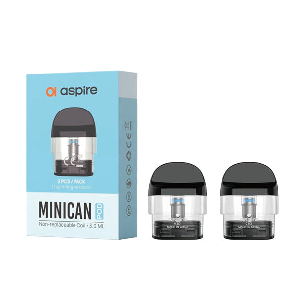 Aspire Minican 4 專用空倉每盒內含兩顆 0.8Ω 空倉，3ml 儲油量