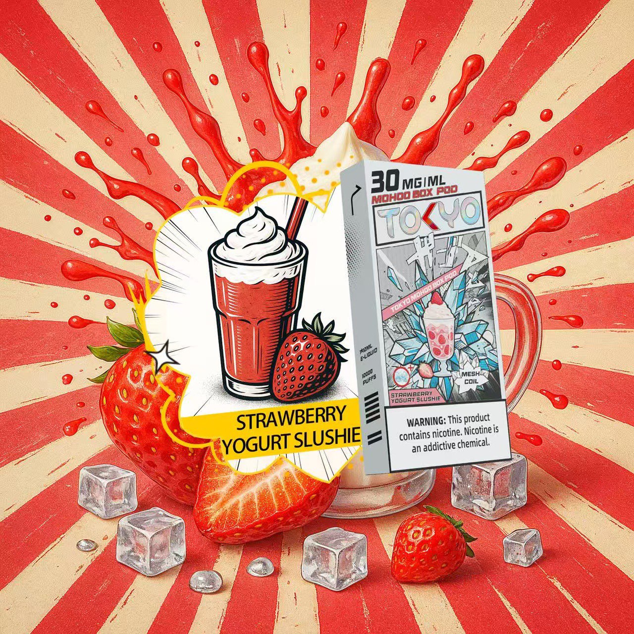 東京魔盒電子煙－極冰系列煙彈-草莓優格冰沙